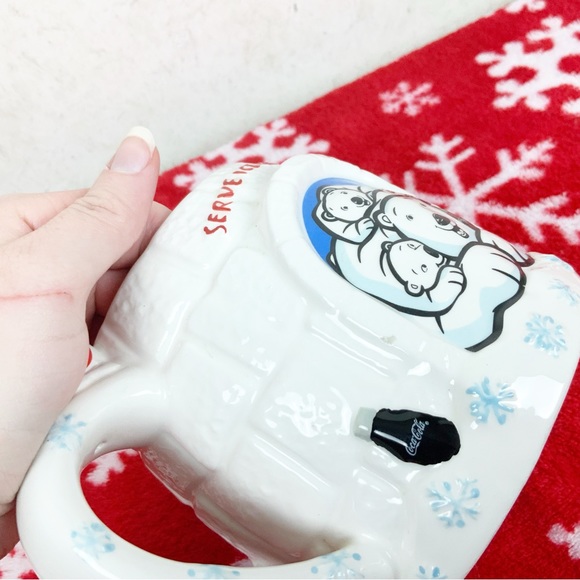 Coca Cola Houston Harvest Igloo Polar Bears 3D Mug 2005 Winter Snowflakes 20 Oz - Picture 7 of 7